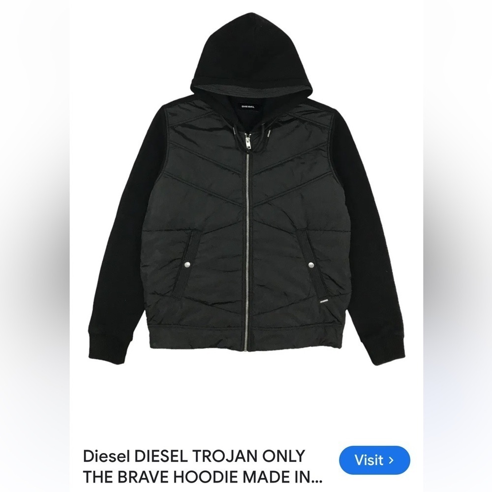 Diesel Black Hooded Jacket size S
